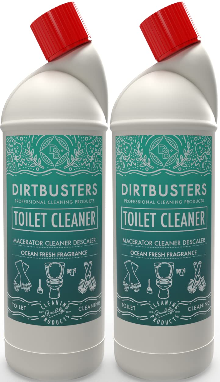 Dirtbusters Toilet Macerator Cleaner & Descaler, Deep Cleaning With Limescale Remover, Safe To Use With Pump Units, Toilets, Septic Tanks, Macerators & Urinals (2x1L)