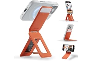 MOFT Phone Tripod Wallet, MagSafe Wallet Tripod Stand, NFC-Supported Phone Wallet, Pocket-Size Selfie Stick, MOVAS Vegan Leather & Adjustable Angle Magnetic Card Holder, Travel Essential, Sunrise