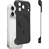 Omio Magnetic Slim Case for iPhone 17 Pro Max Compatible with MagSafe, Matte PC Ultra-Thin Bumper Frameless Borderless Minimalist Design with Camera Lens Protector for Men Women, Black