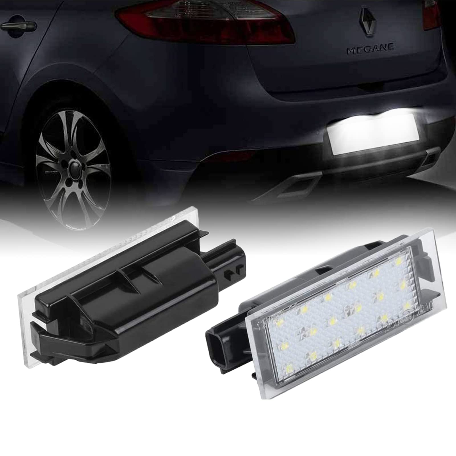 OZ-LAMPE 2 x LED Number License Plate Light for Megane II III Vel Satis Twingo II Clio III IV Espace IV Laguna II III Phase II Master II, LED License Plate Light with Canbus Error Free