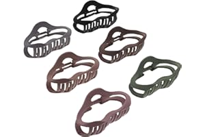 ULTECHNOVO 6pcs Large Hollow Hair Claw Clips for Thick and Thin Hair Matte Finish Jaw Clips with Non-slip Grip