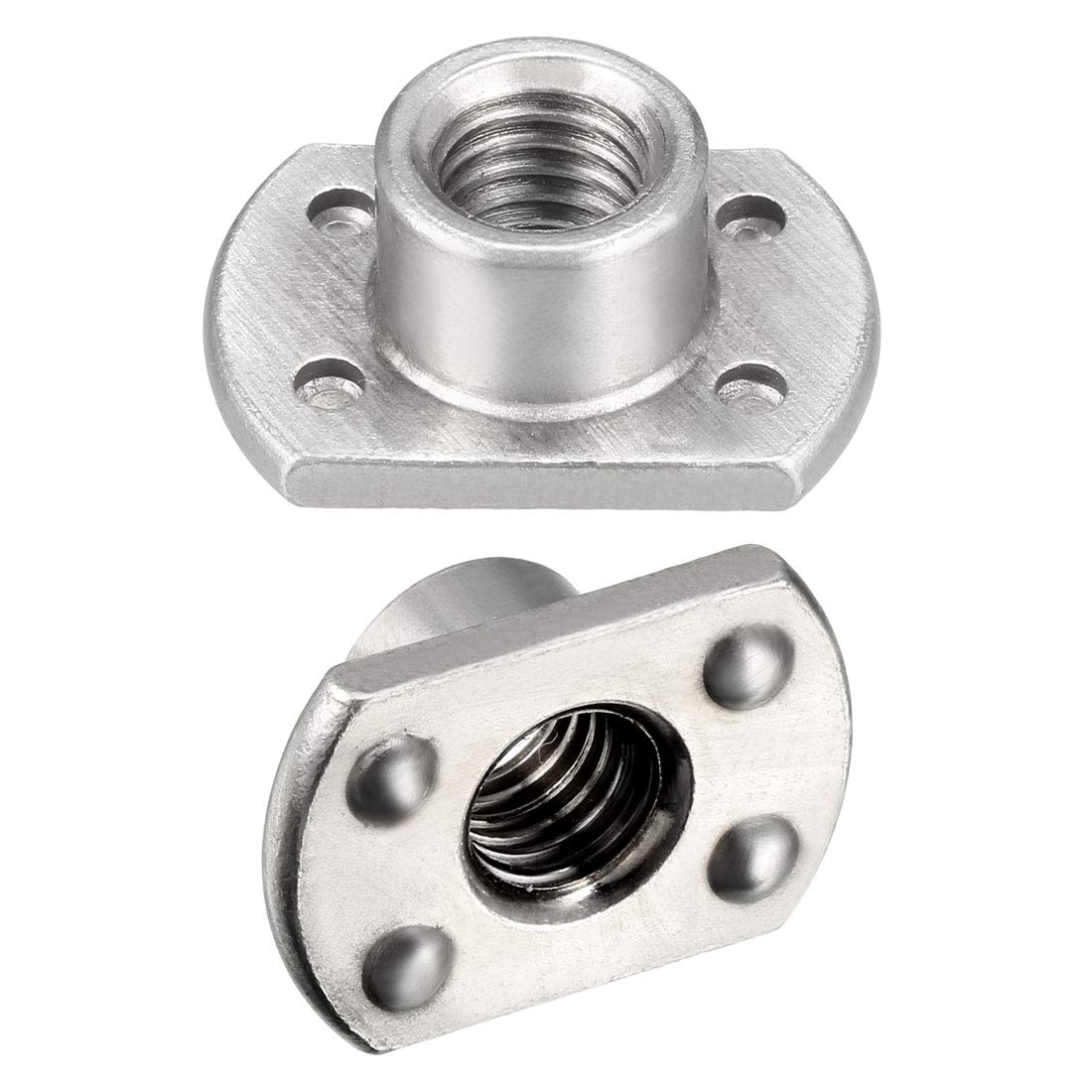 sourcing map Weld Nuts,M10 x 1.25 Tab Base UNF Carbon Steel Machine Screw 4 Projection Silver 10Pcs