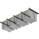 Ultrawall Overhead Garage Storage Rack, Heavy Duty Ceiling Storage Rack | 26 Inch Adjustable Ceiling Bin Storage System, 5 Sets for 4 Bins