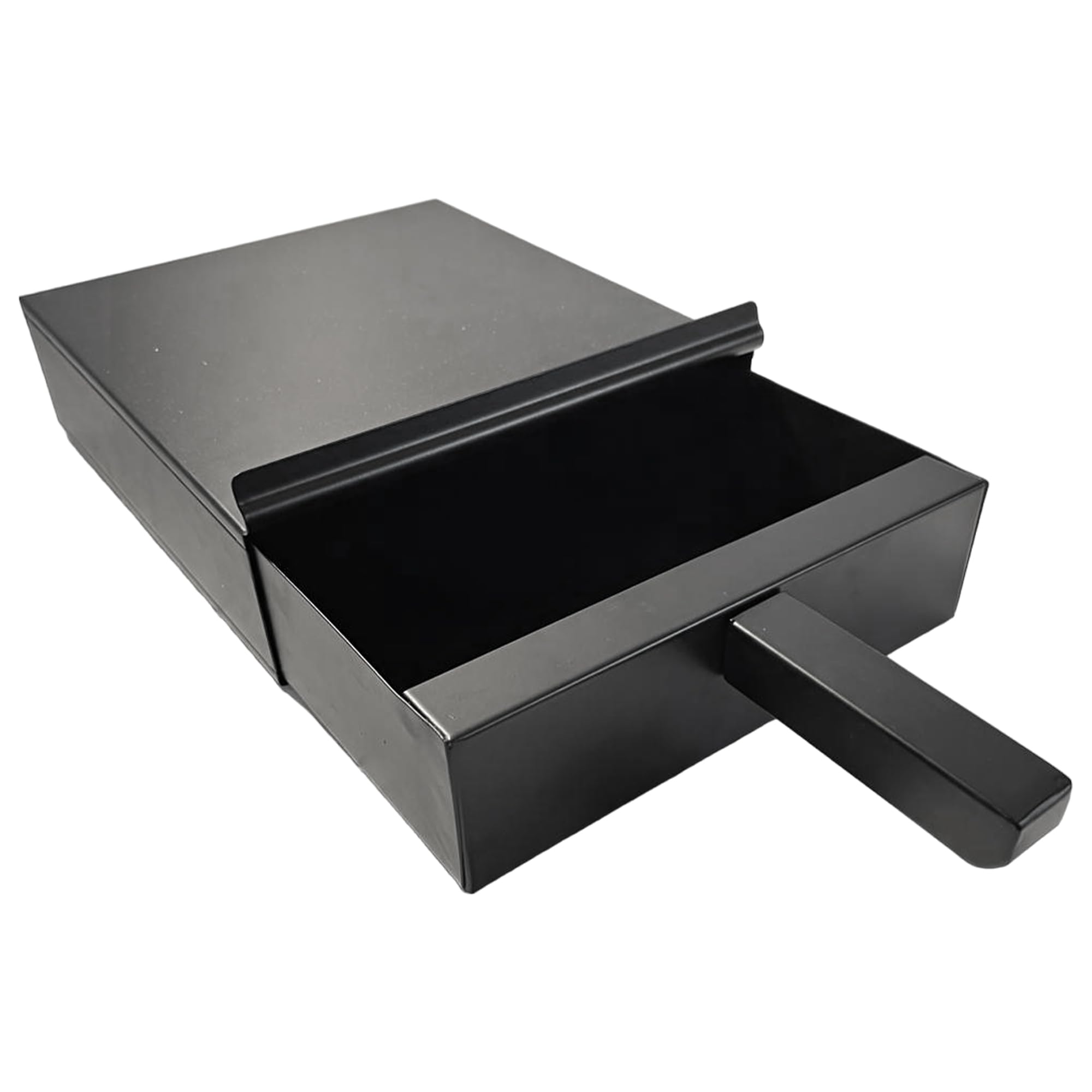 Black Powder Coated Fireside Metal Square ASH PAN Carrier Box and Shovel Set | Easy Cleaning of Ashes Ideal Fireplace Accessory for Indoor Log Burner & Open Fires