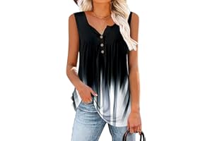 onlypuff Womens Tank Tops Pleated Blouse Summer Sleeveless Tops Basic Tunic Shirts