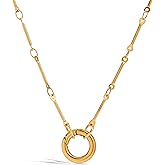 FAMARINE Gold Pendant Necklace for Women Trendy Simple Fashion Jewelry Hypoallergenic Drop Necklaces