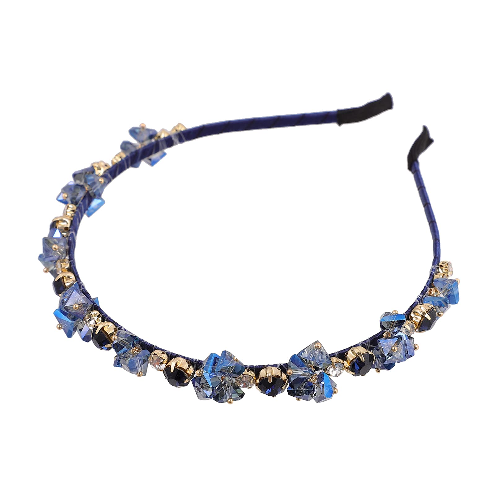 FRCOLOR Diamond Headpiece Rhinestone Hairband Sparkling Flower Hairbands Jewelry Fashion Beaded Headbands Women Hair Accessory Braide Hair Hoop Blue Blue Tiara