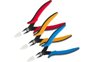 mshandto Flush Cutters, 3 Pack 5.3" Wire Cutters for Crafting, Ultra Sharp Flush Cut Pliers for Jewelry Making, Diagonal Cutt