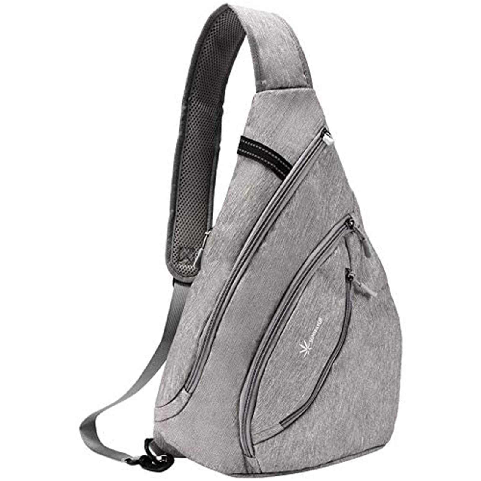 SUNSEATON Sling Bag, Waterproof Sling Shoulder Backpack for Men, Lightweight Chest Bag for School Hiking Camping Cycling Gym etc (Grey)