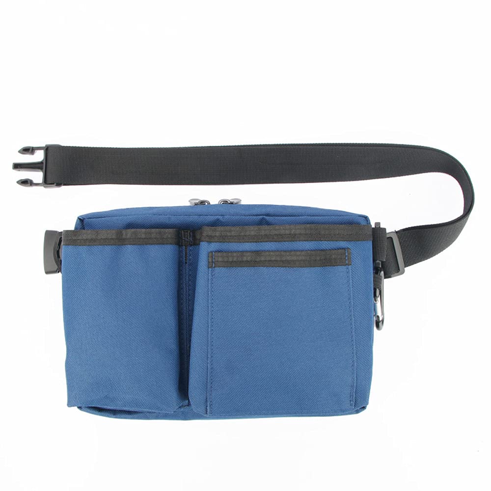 Nurse Organizer Pouch Waist bag Apron Tool Holder with Pockets for Holding Sanitizer for Nursing Care,Medical Care,Childcare,Restaurant Waiter (Navy blue)