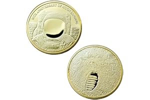 BESTCOIN 2020 New Apollo Anniversary Challenge Coin, NASA Humans First Landing Commemorative Coins (Gold)