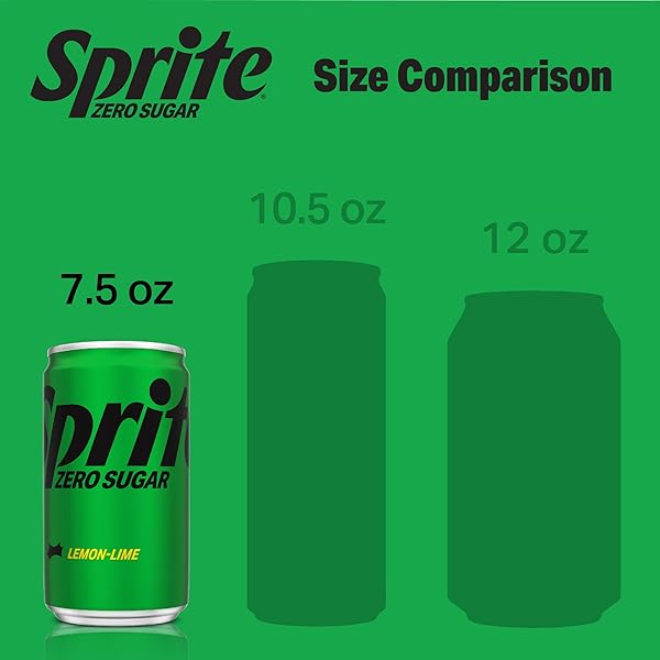 SPRITE ZERO SUGAR LEMON LIME DIET SODA POP SOFT DRINKS, 7.5 FL OZ, 10 PACK