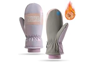 Vanolu Girl's Waterproof Ski Mittens - Touchscreen, Windproof Thermal Gloves with Non-Slip Palm for Outdoor Winter Sports