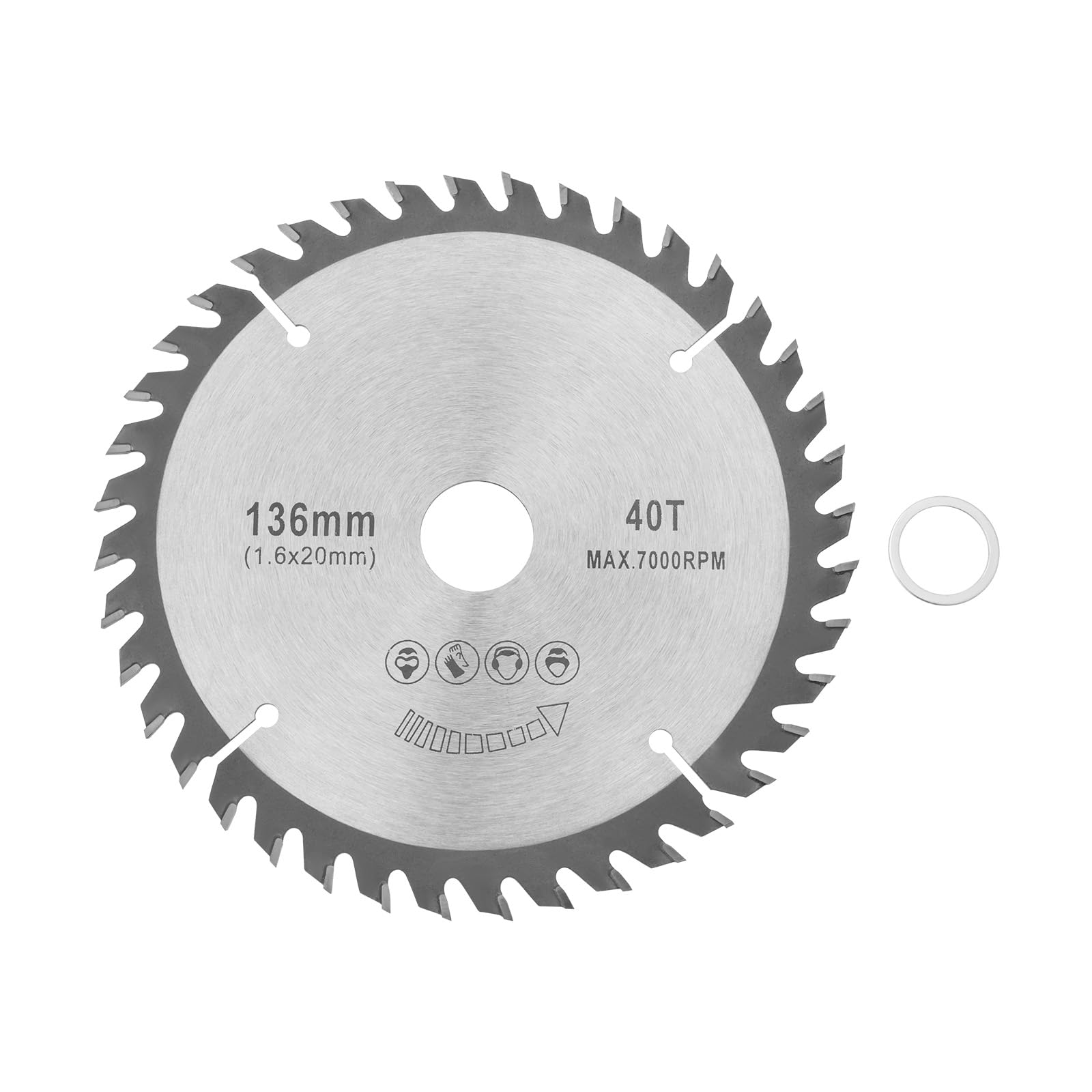 OTOTEC 1Set TCT Specialized Circular Saw Blade 136x20x1.6mm 40T Compatible with Makita DSS501Z MAX 7000RPM for Cutting Wood Plastic Aluminum Copper