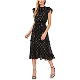 CeCe Women's Flutter Sleeve Smocked Waist Midi Dress