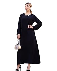 Zofocy Solid Color Women Abaya Modest Muslim Prayer