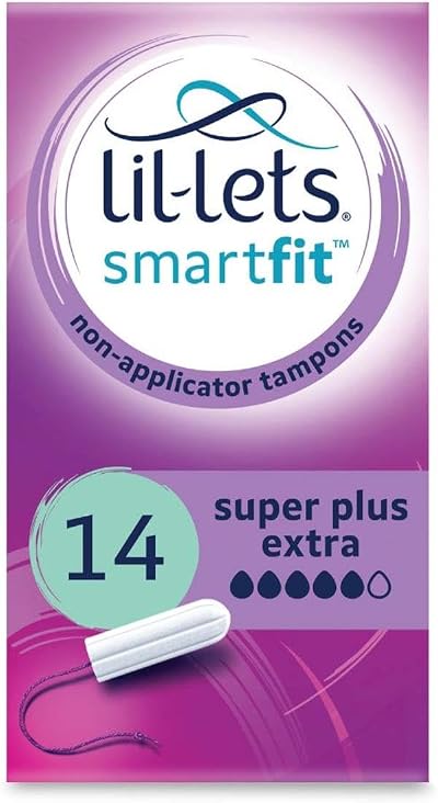 Lil-Lets Non-Applicator Super Plus Extra Tampons 14 Count SmartFit Very Heavy