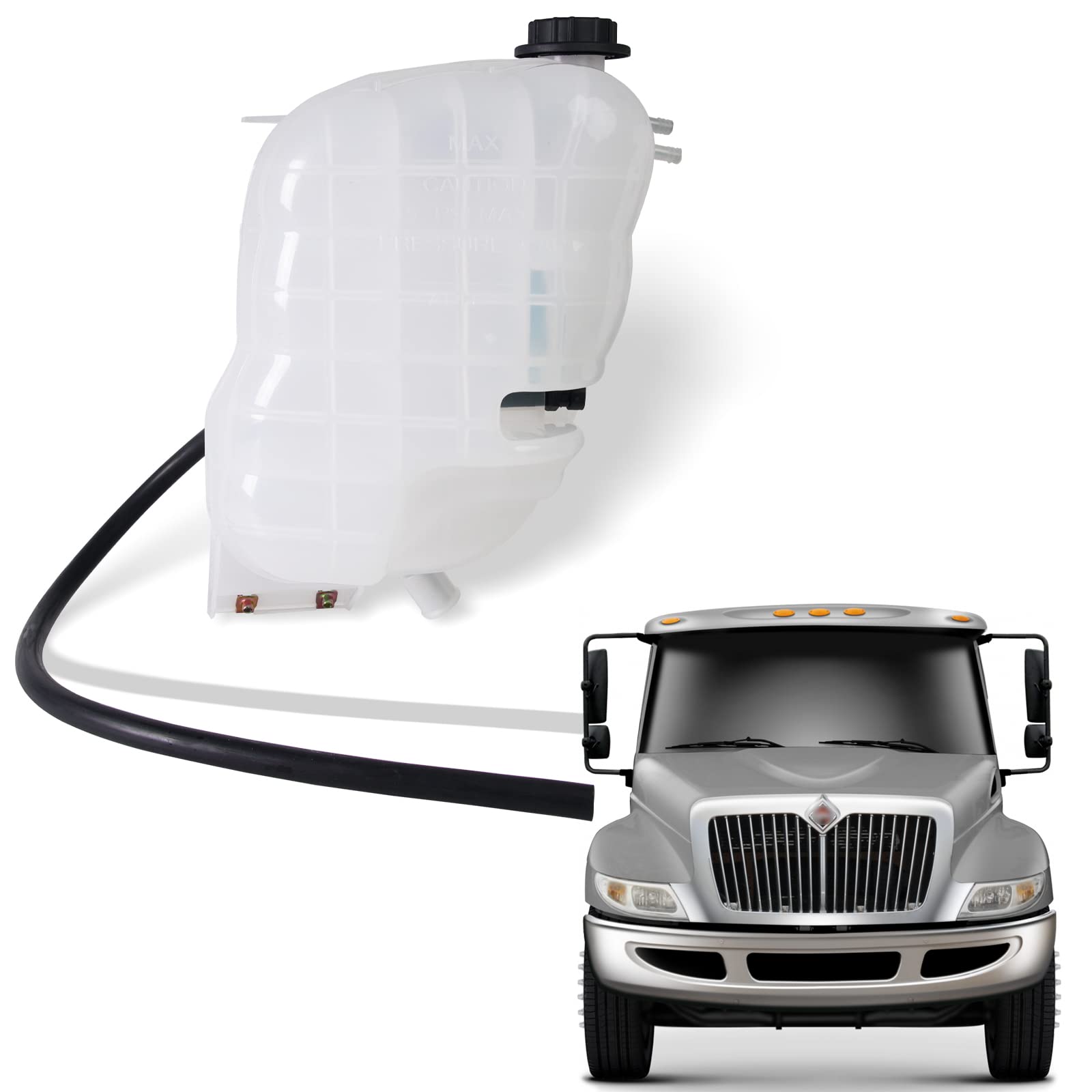 Photo 1 of **SELLING FOR PARTS. MISSING CAP.DIRT**MIKODA Engine Coolant Reservoir Tank, Heavy Duty Pressurized Coolant Reservoir Compatible with IC Corporation International Harvester 2002-2018 Replace 603-5104 2602943C91