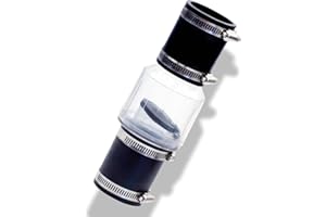 CCTP Silent Check Valve - 1 1/2 check valve for Condensate and Sewage Pipes -Loaded Flapper,Durable Plastic Body, One-Way Drain Valve,Includes Steel Clamps Fit 1-1/2″ Pipe