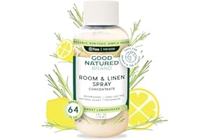 Good Natured Brand Room and Linen Spray Concentrate | Essential Oil Air Freshener | Sheet & Pillow Mist | Long-Lasting Room Spray | No Aerosol | Sweet Lemongrass | 4oz Concentrates Makes 64oz Spray