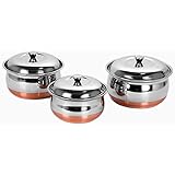 Sumeet Stainless Steel Copper Bottom Multipurpose Cook & Serve Handi With Lid - 3 Pcs Set