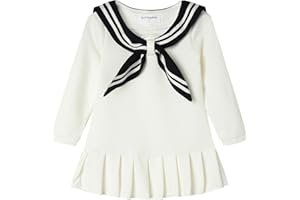 Mud Kingdom Pleated Dress Long Sleeve for Girls School Style