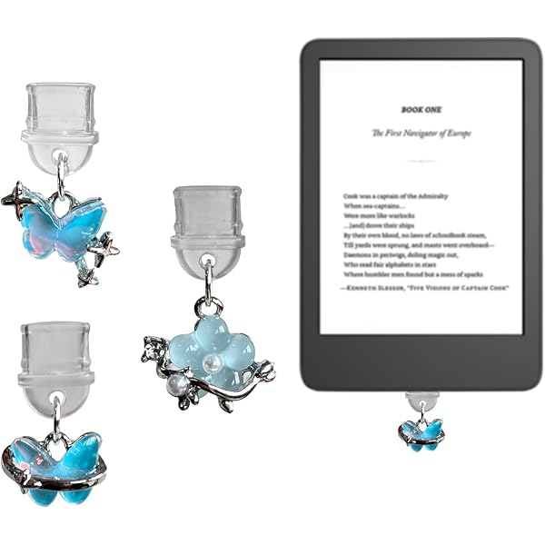 thumbnail image 2 of 6 Pcs Cute Dust Plug Charms For Kindle Paperwhite 2021 - Butterfly Design Charging Port Protectors 2 of 8