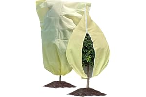 Homoda Plant Covers Freeze Protection Large, 2 Packs 60''W x 70''H Shrub Covers with Zipper and Drawstring, Frost Cloth for Winter, Outdoor Plant Blankets for Cold Weather
