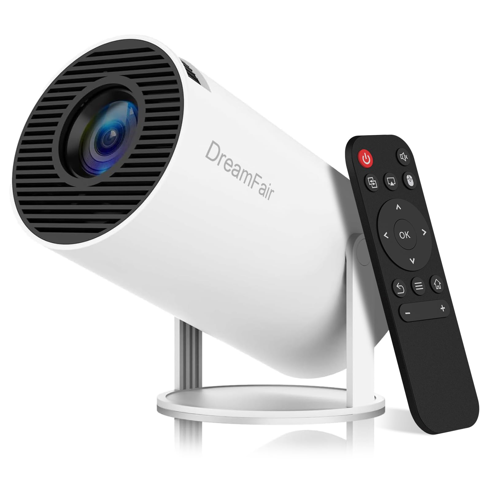 Photo 1 of Mini Projector, Support 4K 1080P Portable Projector with Dual Band WIFI6 5G Wireless 5.2 Bluetooth Android 11, 200 ANSI Lumens, 180° Rotatable, Auto Keystone Correction,35"-130" Screen Video Projector
