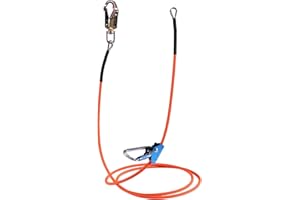 NANTFUN Flipline Tree Climbing Lanyard - 1/2''x 10 ft, Steel Wire Core Flip Line Rope with Alloy Steel Swivel Snap Hook, Locking Carabiner, Adjustable, Low Stretch, Cut Resistant for Arborist Tree Work