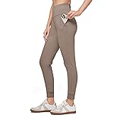Willit Women's Fleece Lined Jogger Pants Zipper Pockets Water Resistant Winter Hiking Sweatpants Thermal Running High Waisted