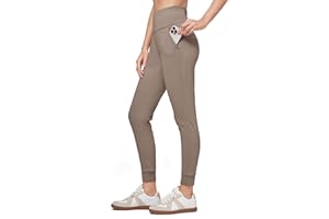 Willit Women's Fleece Lined Jogger Pants Zipper Pockets Water Resistant Winter Hiking Sweatpants Thermal Running High Waisted