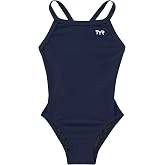 TYR Sport Girls' Solid Durafast Diamondback Swim Suit