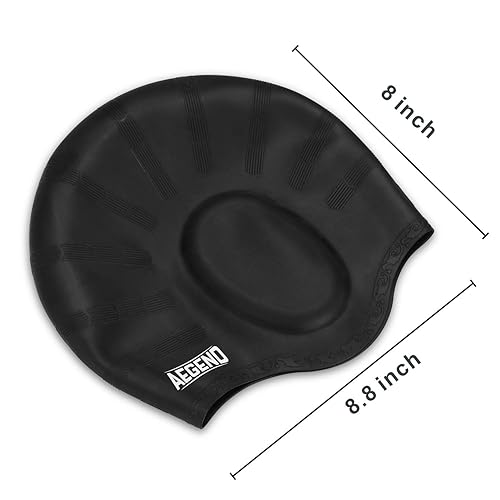 SWAVE Solid Silicone Swim Cap - Waterproof Unisex Adult Swimming Cap