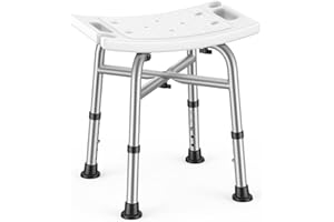 HSA/FSA Eligible Shower Chair for Inside Shower, 500LBS Shower Stool for Inside Shower with Cross Reinforcement, Fekivasy 5 Adjustable Heights Shower Seats for Adults, Shower Bench 3 Mins Assembly
