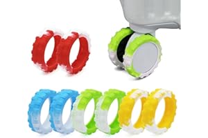 XYOFUN Luggage Wheels Covers,Silicone Luggage Wheel Protector Covers for 2-2.6 inchs 8 Spinner Wheel Suitcases,Wear-Resistant,Anti-Noise Wheel Covers(Gradient colours*8)