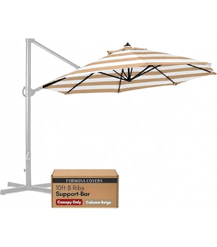 Formosa Covers Replacement Umbrella Canopy for 11ft 8 Rib Hanging Offset Cantilever Market Outdoor Patio Shades Ribs Length 64