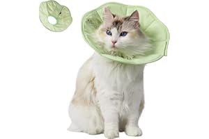 Touchdog Adjustable Soft Cat Cone Collar - Waterproof Recovery Collar for Cats After Surgery, Lightweight Elizabethan Collar for Kittens, Small to Large (Green, M)