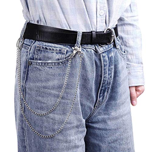 image for Anezus 2Pcs Chain Belt Set, Wallet Chain, Pants Chain, Pocket Chain wi