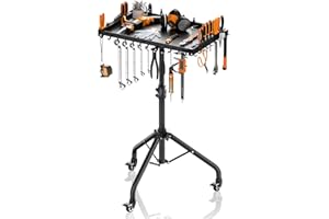 FUTRUE-WOLKER Rolling Tool Utility Cart with Wheels, Work Bench for Garage with Magnetic Tray Mechanic Tool Organizer Rolling Tray Storage Tool Cart