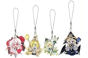 CyberpunkMask 4 PCS Cookie Run Kingdom Inspired Phone Charm - Cute Character Acrylic Pendant, Anti-Loss Keychain Accessory fo