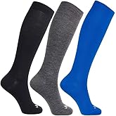 ja vie Lightweight Merino Wool Comfy Compression Socks Graduated 15-20mmHg Knee High Stockings for Women & Men Running