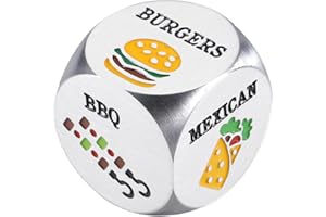 TI-EDC Food Date Night Decision Dice for Couples Anniversary Wedding Gifts for Boyfriend Girlfriend Him Her Foodie Engagement Dice Makers Gifts for Women Men Valentines Bridal Shower