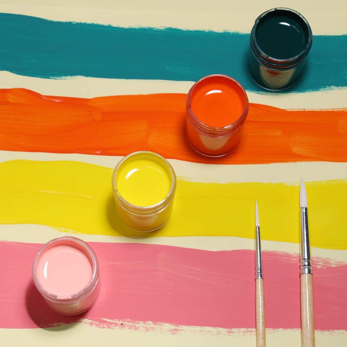 TBC The Best Crafts 24 Colors Acrylic Paint Jar Set, Vibrant Colors