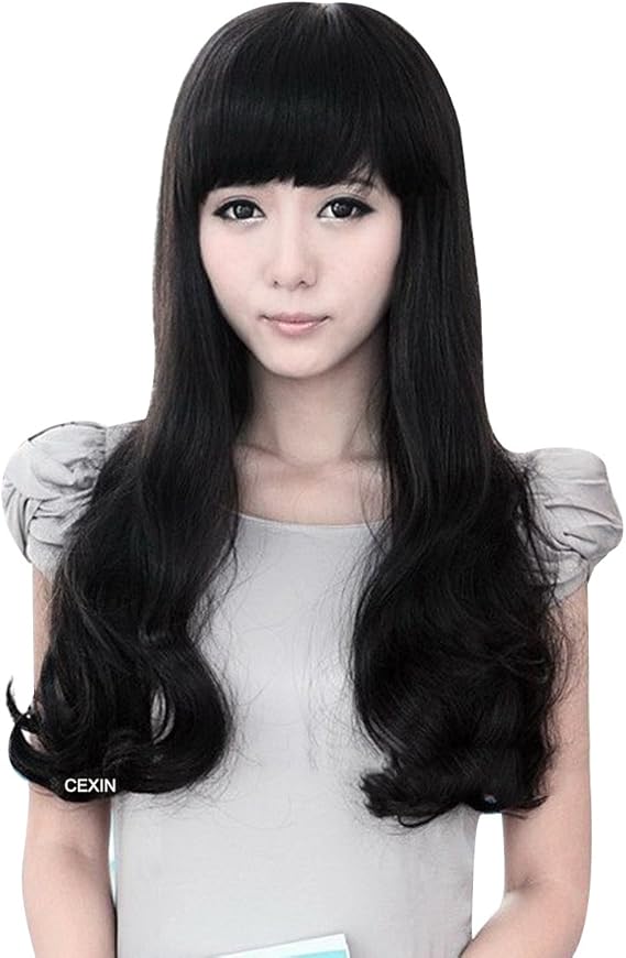 Amazon Cexin ウィッグ かつら フルウィッグ 高品質 カール 巻き髪 ナチュラル ゆるふわ 自然 小顔 前髪 ロング ダークブラウン フルウィッグ 通販