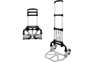JXUFDHO Folding Hand Truck and Dolly, Hand Truck Foldable Portable Dolly Cart, 180lb Aluminium Hand Cart Luggage Cart for Moving Home, Auto, Office,Travel Use