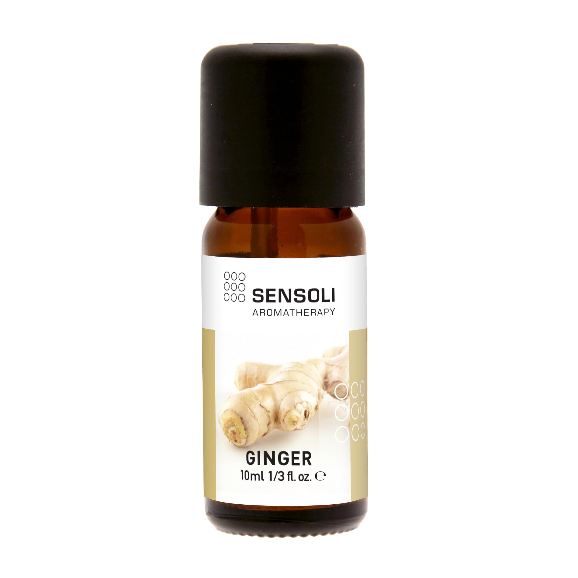 SENSOLI Ginger Essential Oil 10ml - 100% Pure, Amber Glass Dropper Bottle - Aromatherapy Essential Oil for Diffusers, Massage & DIY Blends