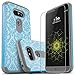 LG G5 Case, Starshop [Shock Absorption] Dual Layers Impact Advanced Protective Phone Cover with [Premium HD Screen Protector Included] for LG G5 [Light Blue Lace]