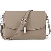 MoreFarther Leather Crossbody Bags for Women, Everyday Medium Purses Trendy, Women's Shoulder Handbags with Adjustable Strap