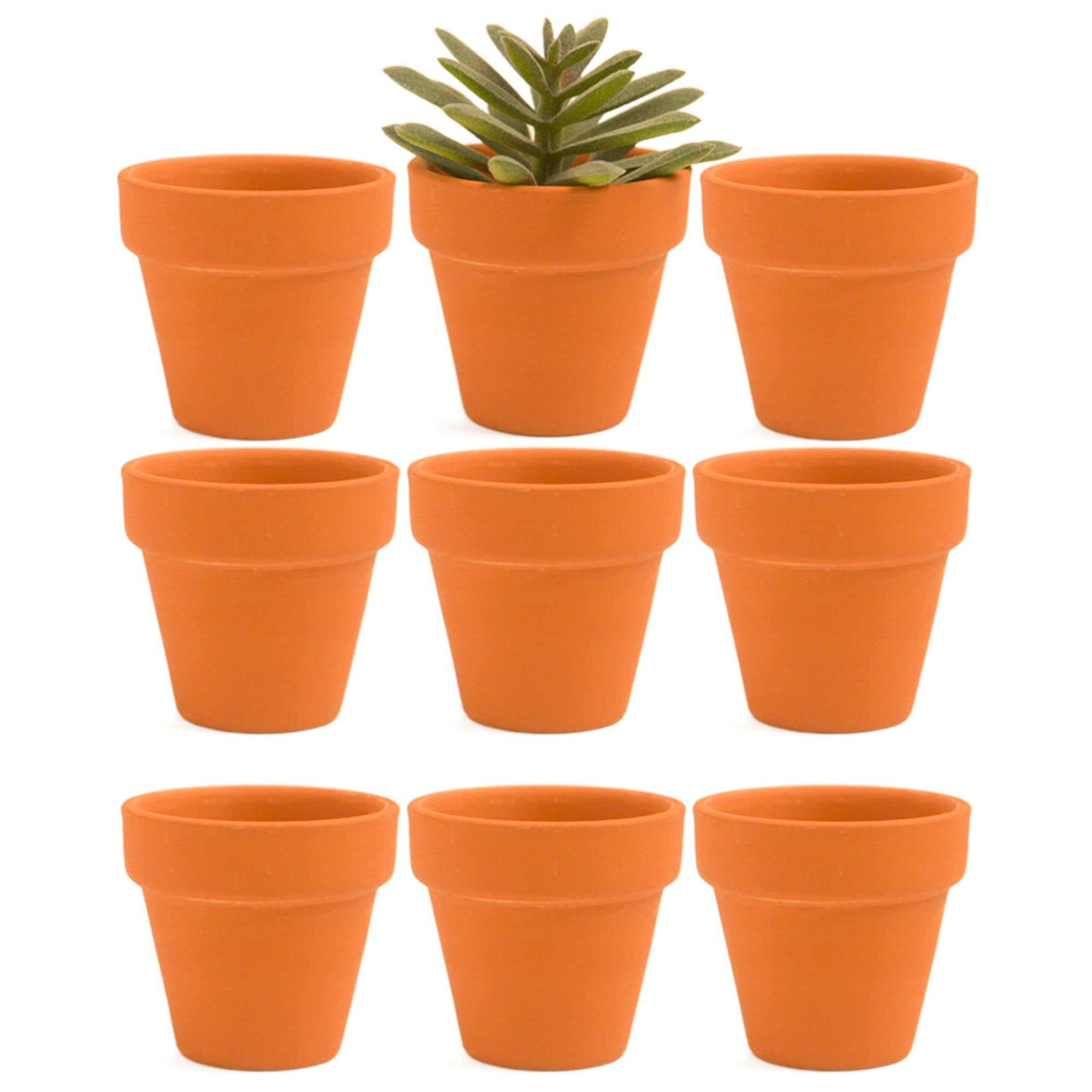 Photo 1 of 9 Pcs Small Mini Clay Pots 2.1'' Terracotta Pot Clay Ceramic Pottery Planter Cactus Flower Pots Succulent Nursery Pots- Great for Window Boxes, Cactus, Plants, Crafts, Wedding Favors